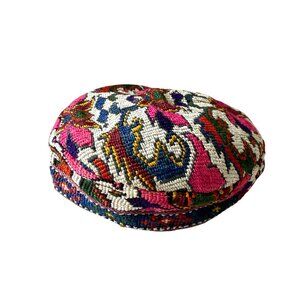 Unisex Adult Skullcap Hat Colorful Embroidered Handmade Uzbek Central Asian